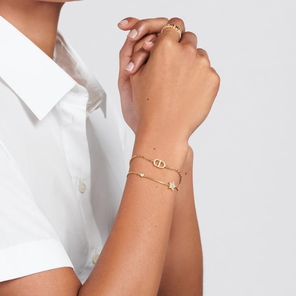 Dior Petit CD Crystal Star Charm Double Chain Bracelet - Picture 15 of 16